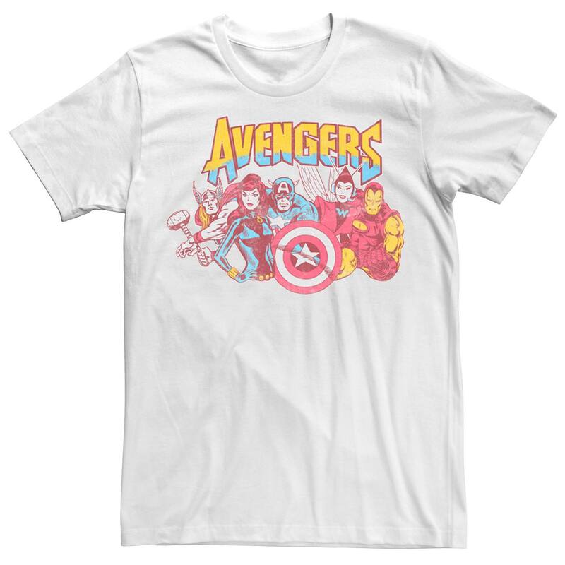 アニメキャラクター レディース トップス Tシャツ ヴィンテージ Licensed Character Men Marvel Avengersuperheroes Vintage Comics Tee White ホワイト