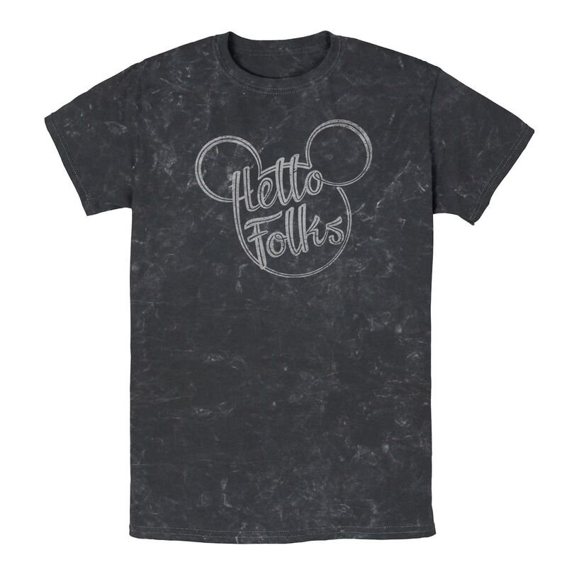 ディズニー レディース トップス Tシャツ Men Disney Mickey Mouse Hello Folks Mickey Head Tee Black ブラック