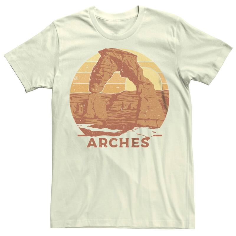 アンブランデッド レディース トップス Tシャツ グラフィック Unbranded Men Arches Rock Desert Sunset Circle Graphic Tee Natural