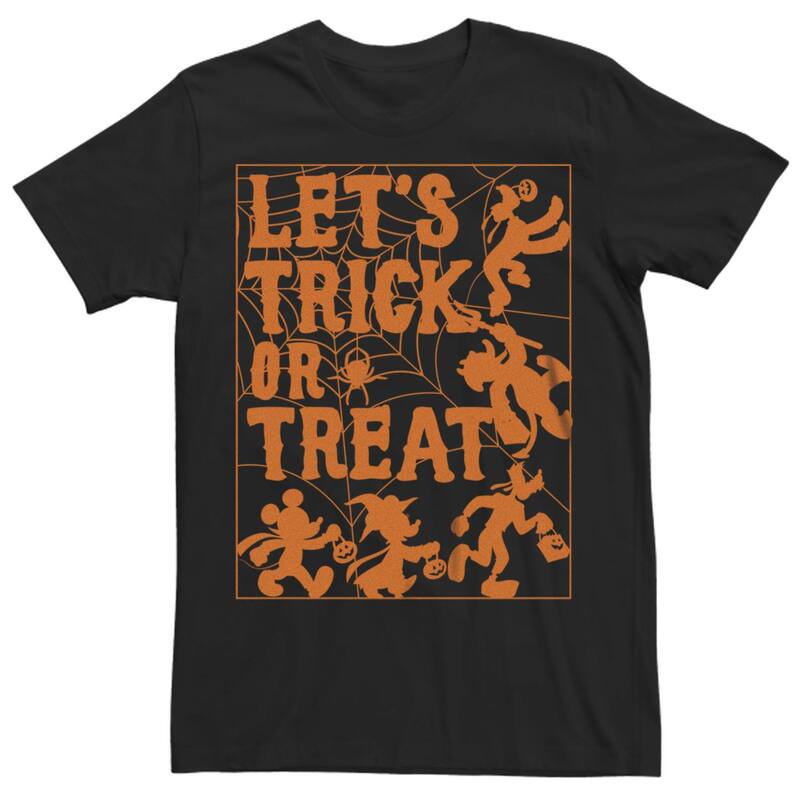 ディズニー レディース トップス Tシャツ Disney's Mickey Classic Halloween Let's Trick Or Treat Silhouette Men's Tee Black ブラック｜ReVida 店