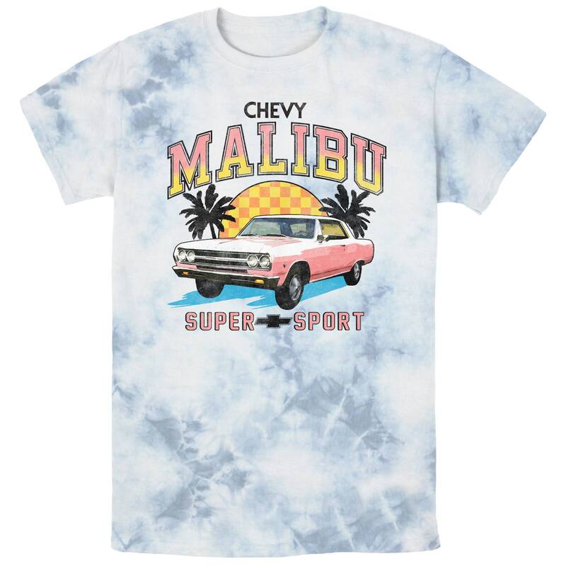 アニメキャラクター レディース トップス Tシャツ グラフィック Licensed Character Men's Chevy Malibu Super Sport Bombard Wash Graphic Tee White Blue ホワイト｜ReVida 店