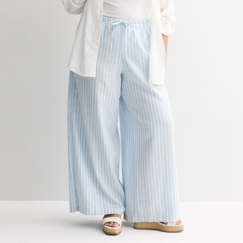 ソノマ レディース ボトムス カジュアルパンツ プラスサイズ リネン Plusize Sonoma Goods For Life Mid Rise Linen Blend Pantsky Blue Stripe ブルー|ReVida 店