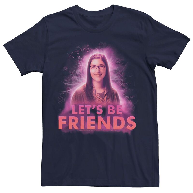 アニメキャラクター レディース トップス Tシャツ Licensed Character Men The Big Bang Theory Amy Let Be Friends Tee Navy ネイビー
