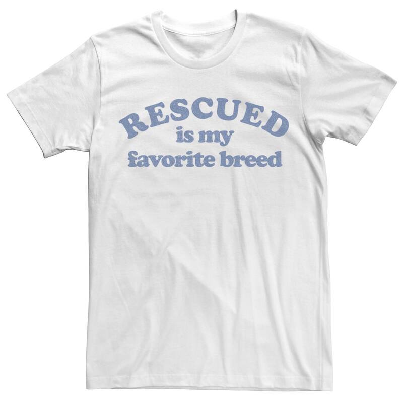 アニメキャラクター レディース トップス Tシャツ Licensed Character Men Rescued Is My Favorite Breed Tee White ホワイト