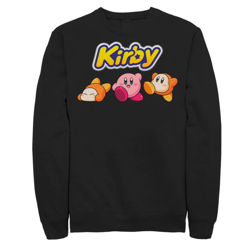 アニメ文字記号 レディース トップス プルオーバー トール フリース Licensed Character Big \u0026 Tall Nintendo Kirby And Friends Fleece Black 黒いこと