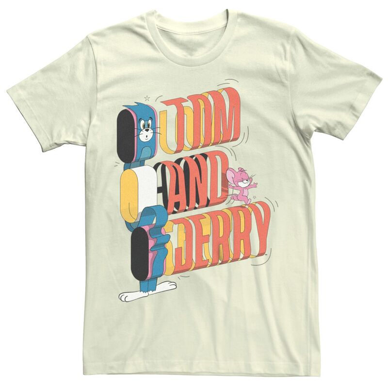 アニメキャラクター レディース トップス Tシャツ グラフィック Licensed Character Men Tom And Jerry Classic Pranks Graphic Tee Natural