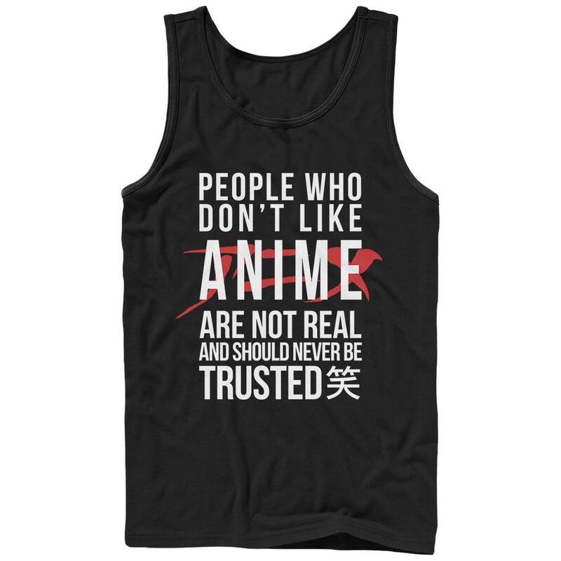 アニメキャラクター レディース トップス Tシャツ グラフィック Licensed Character Men People Who Dont Like Anime Arent Real Graphic Tank Top Black ブラック