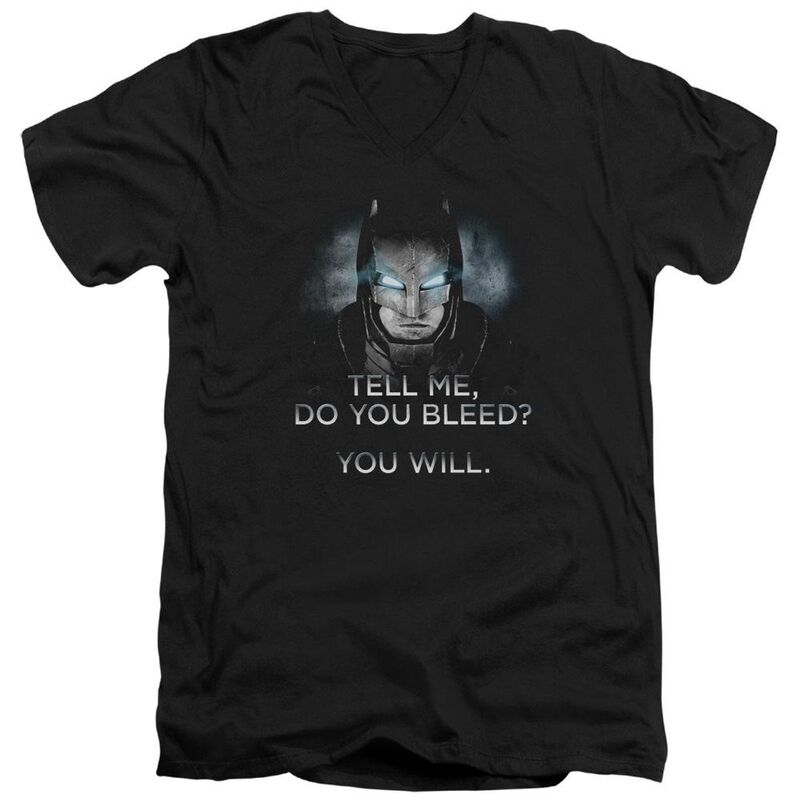 アニメ文字記号 レディース トップス ティーシャツ Licensed Character Batman V Superman Do You Bleed Short Sleeve T-shirt Black 黒いこと Tシャツ・カットソー-レディースファッション-トップス