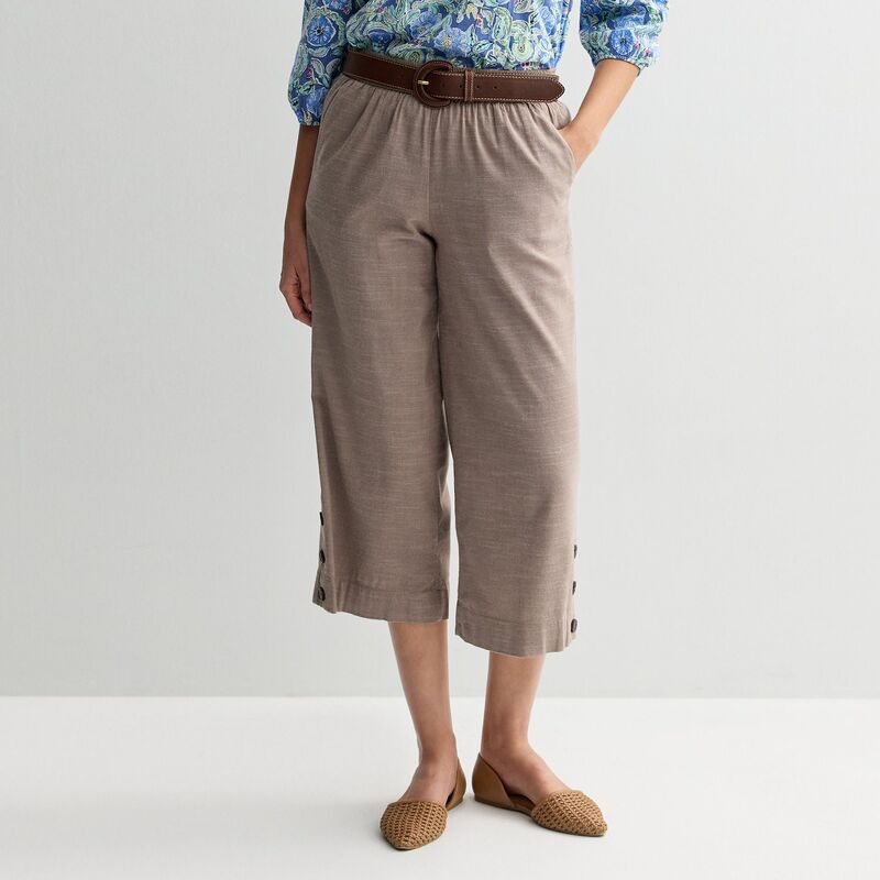 クロフト＆バロー レディース ボトムス カジュアルパンツ Women Croft \u0026 Barrow Button Hem Pull-On Cropants Bardan Brown ブラウン