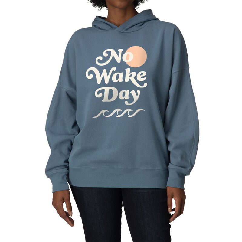 アニメ人となり レディース トップス プルオーバー 流汗 フリース パーカー Licensed Character Women\u0027s No Wake Day Oversized Fleece Hoodie Sweatshirt Flint Blue 青色 トップス-レディースファッション-Tシャツ・カットソー