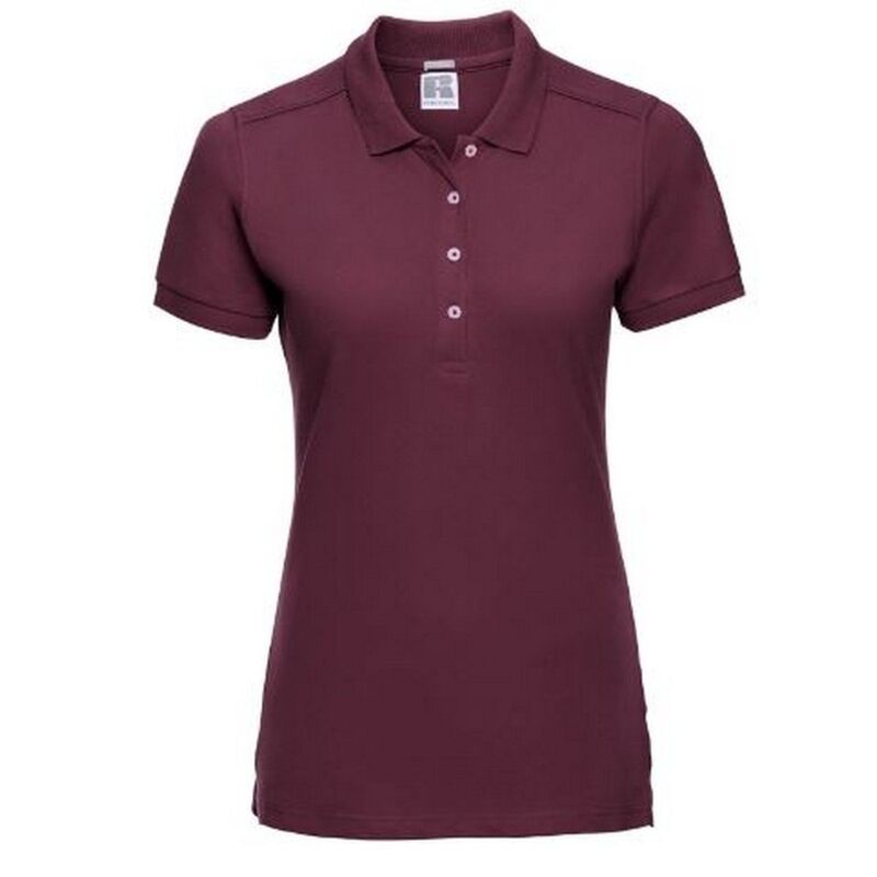 ラッセルアスレチック レディース トップス ティーシャツ スポーツシャツ Russell Athletic Russell Womens/Ladiestretch Short Sleeve Polo Shirt Burgundy バーガンディ トップス-Tシャツ・カットソー-レディースファッション