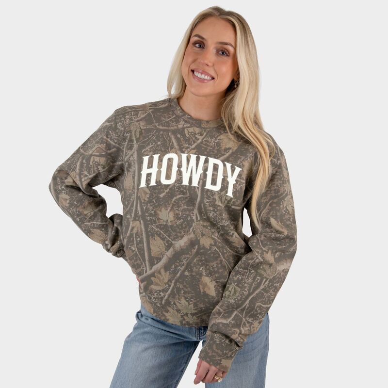 Simply Sage Market レディース トップス プルオーバー 汗水 Simply Sage Market Howdy Arched Puff - Women\u0027s Heavyweight Camo Sweatshirt Camo
