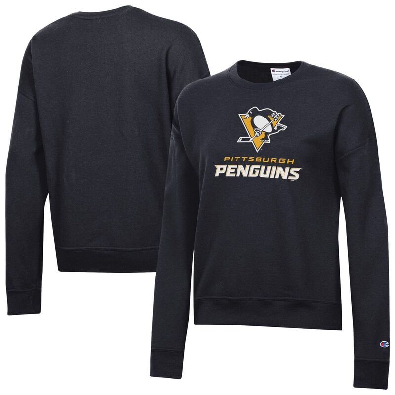 チャンピオン レディース トップス Tシャツ スウェット Women Champion Black Pittsburgh Penguins Wordmark Lockupowerblend Sweatshirt Png Black ブラック