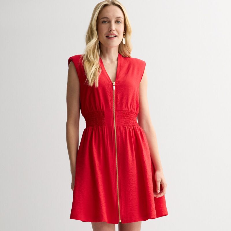 ナインウェスト レディース トップス 衣装 プチ ミニ Petite Nine West Zipper Front Mini Dress Cherry Berry