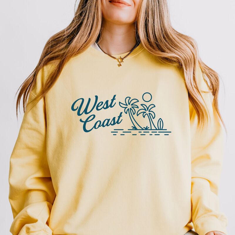 Simply Sage Market レディース トップス ティーシャツ 流汗 Simply Sage Market West Coast Palm Trees - Women\u0027s Lightweight Garment Dyed Sweatshirt Butter トップス-Tシャツ・カットソー