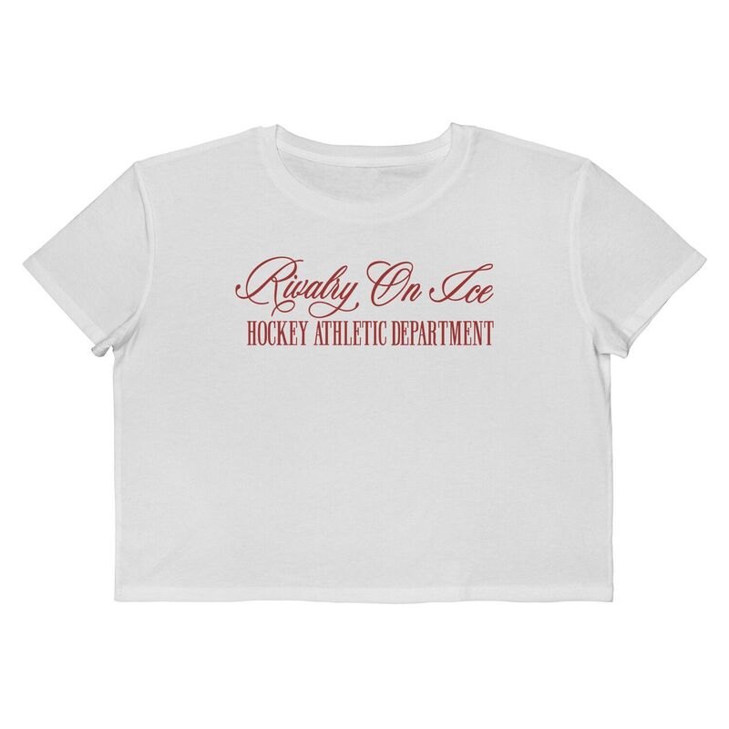 アンブランデッド レディース トップス Tシャツ クロップド グラフィック Unbranded Juniors Grayson Threads The Label Rivalry On Ice Hockey Athletic Department Boxy Cropped Graphic Tee Bright White ホワイト