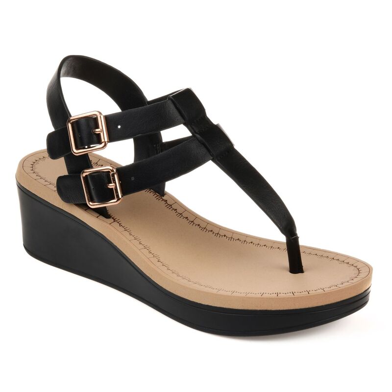 ジュルネ コレクション レディース シューズ サンダル Journee Collection Bianca Women's Wedge Sandals Black ブラック|ReVida 店