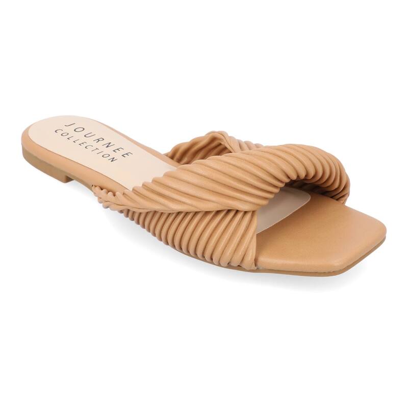 ジュルネ コレクション レディース シューズ サンダル Journee Collection Emalynn Tru Comfort Foam Women'slide Sandals Tan タン