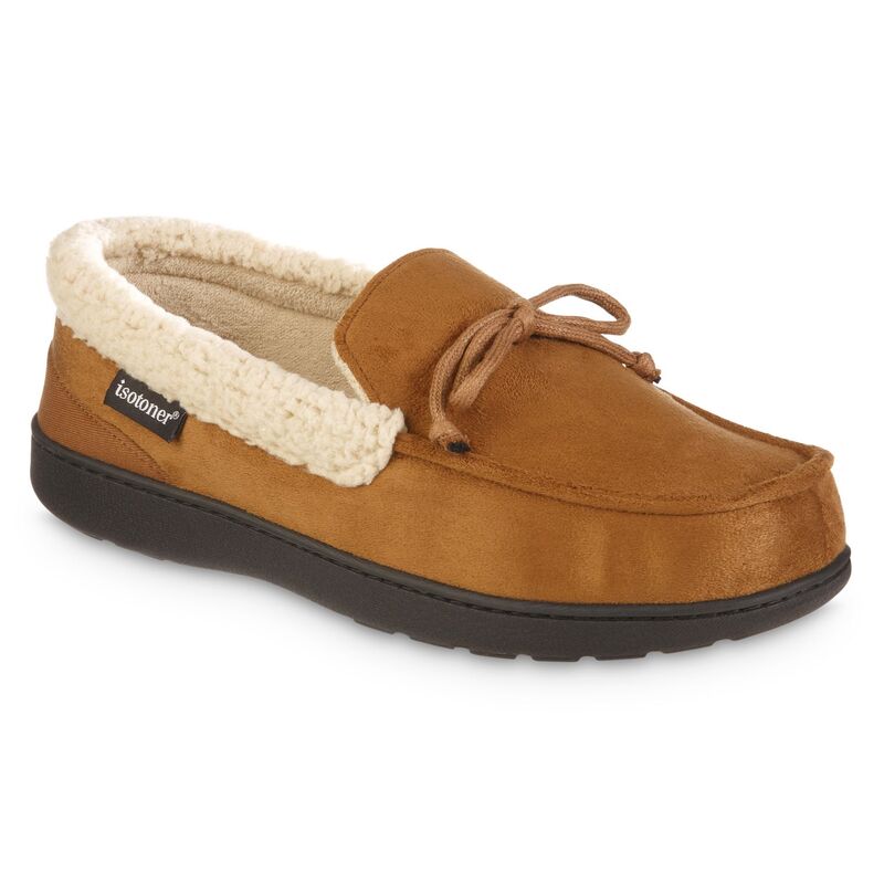 アイソトナー メンズ シューズ サンダル Isotoner Gel Infused Memory Foam Vincent Men's Moccasin Slippers Cognac