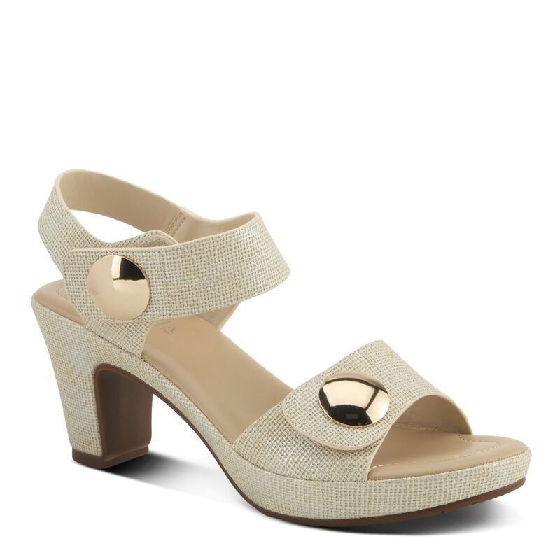 パトリシア レディース シューズ サンダル 踵 Patrizia Dade-Woven Women\u0027s Cuffed Heeled Sandals Bone