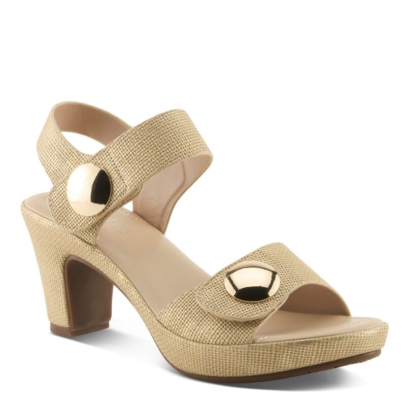 パトリシア レディース シューズ サンダル 踵 Patrizia Dade-Woven Women\u0027s Cuffed Heeled Sandals Lightan タン