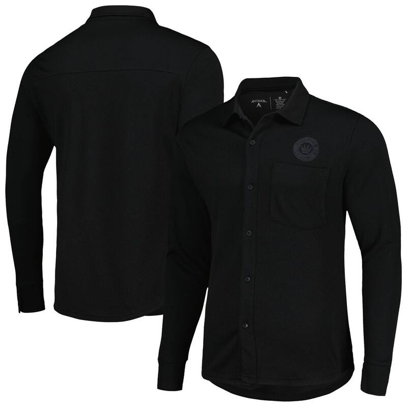 アンティグア レディース トップス Tシャツ Men's Antigua Black Charlotte FC Streamer Diamond Button-Up Shacket Cfc Black ブラック｜ReVida 店