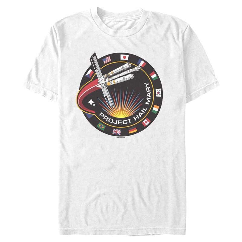 アニメキャラクター レディース トップス Tシャツ グラフィック Licensed Character Men Project Hail Mary Stamp Graphic Tee White ホワイト