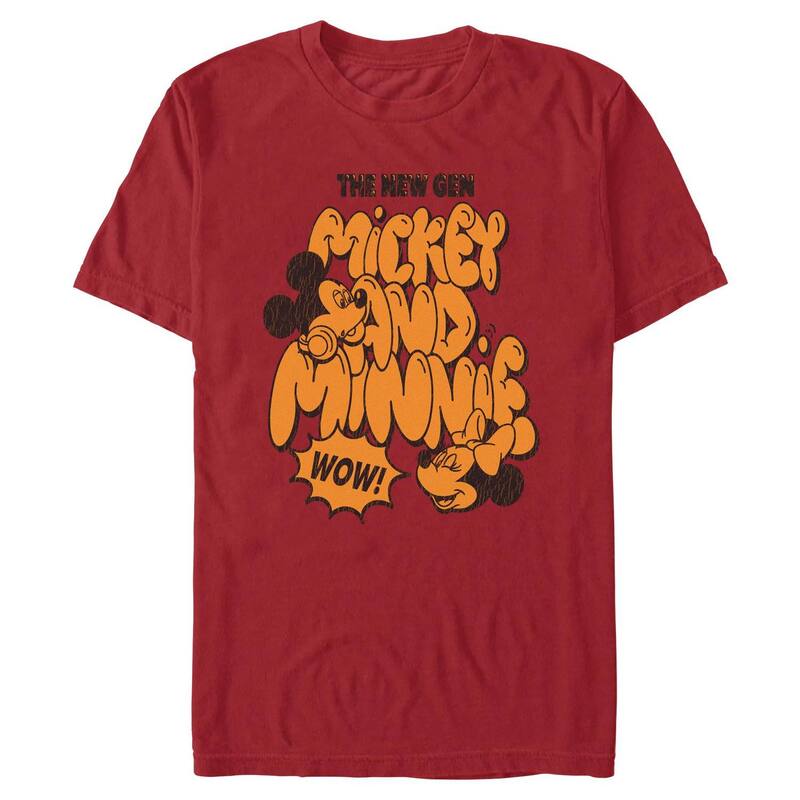 ディズニー レディース トップス Tシャツ グラフィック Men Disney The New Gen Mickey And Minnie Graphic Tee Cardinal