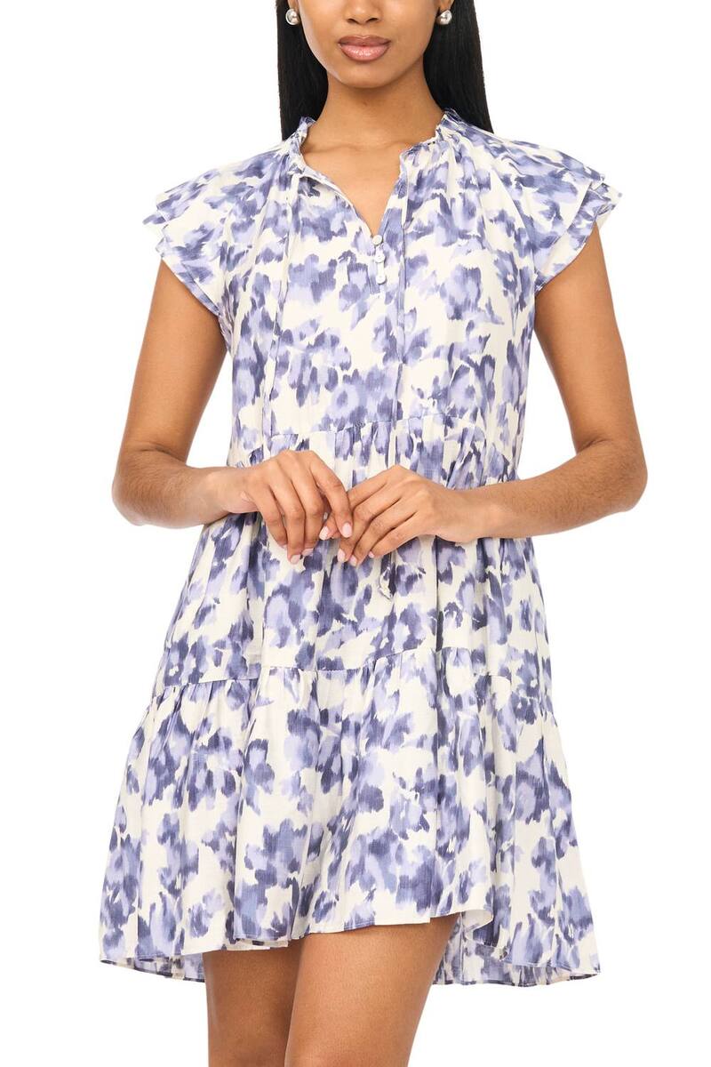 ミスク レディース トップス ワンピース ティアード Women's MSK Tiered Babydoll Dress Blue ブルー｜ReVida 店