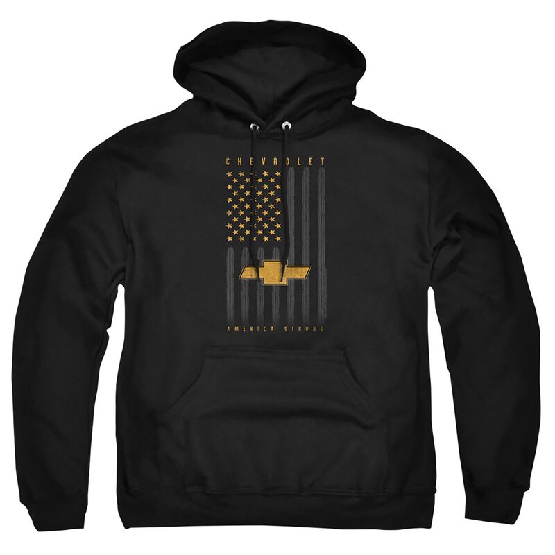 アニメ人となり レディース トップス ティーシャツ トール パーカー グラフィック Licensed Character Big \u0026 Tall Chevrolet USA Flagraphic Pullover Hoodie Black 黒いこと Tシャツ・カットソー-レディースファッション