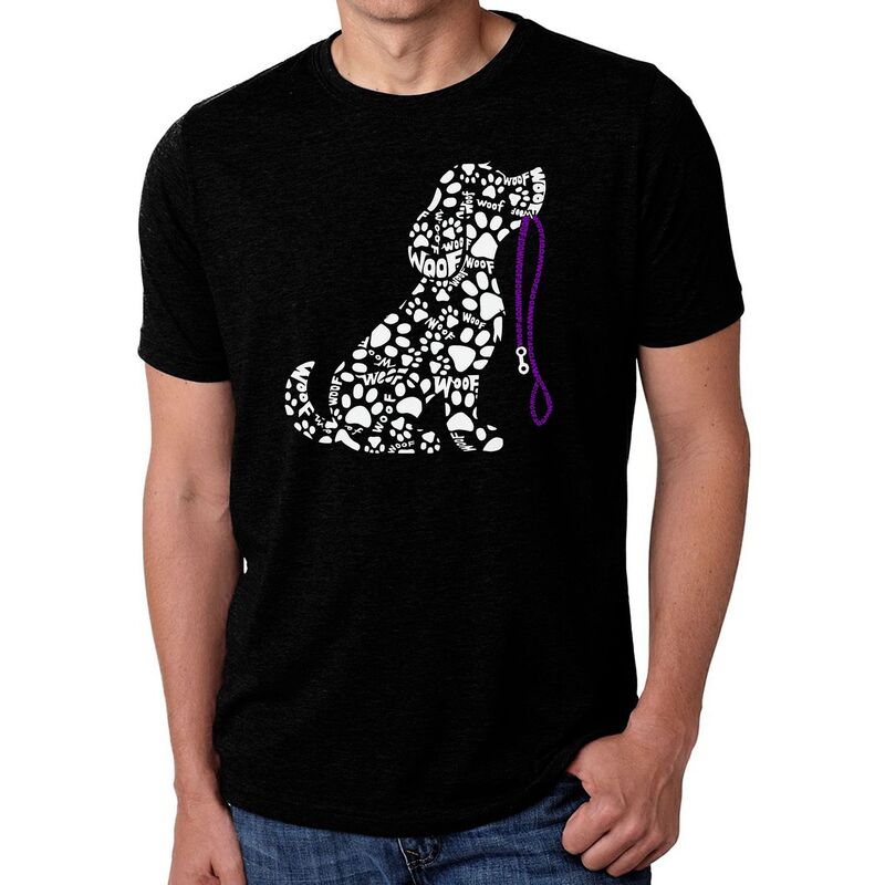 エルエーポップアート レディース トップス ティーシャツ 天使の都市 Pop Art Dog Leash - Men\u0027s Premium Blend Word Art-Shirt Black 黒いこと Tシャツ・カットソー-トップス