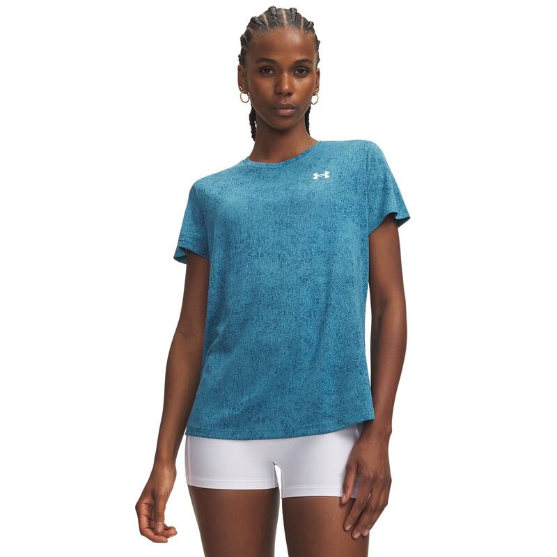 アンダーアーマー レディース トップス Tシャツ Women Under Armour Tech Pixelate Short Sleeve Top Boundless Blue ブルー