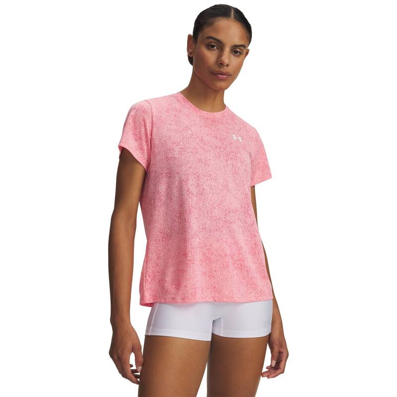 アンダーアーマー レディース トップス Tシャツ Women Under Armour Tech Pixelate Short Sleeve Top Super Pink ピンク