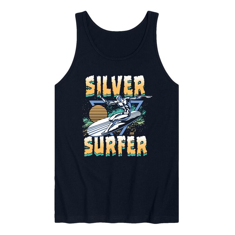 アニメキャラクター レディース トップス Tシャツ グラフィック Licensed Character Men's Marvel The Fantastic Four Silver Surfer Graphic Tank Top Navy ネイビー｜ReVida 店