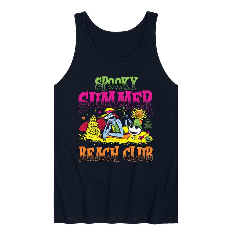 アニメキャラクター レディース トップス Tシャツ グラフィック Licensed Character Men's Disney's The Nightmare Before Christmaspooky Summer Graphic Tank Top Navy ネイビー|ReVida 店