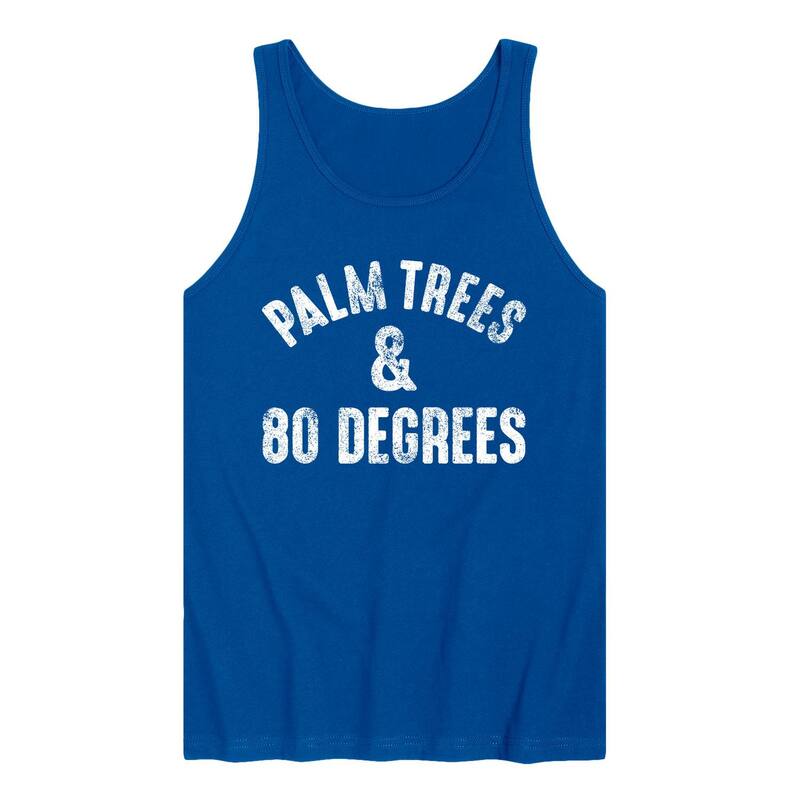 アニメキャラクター レディース トップス Tシャツ グラフィック Licensed Character Men's Palm Trees & 80 Degrees Graphic Tank Top Royal Blue ブルー｜ReVida 店