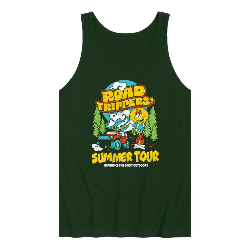 アニメキャラクター レディース トップス Tシャツ グラフィック Licensed Character Men's Road Trippers' Summer Tour Graphic Tank Top Forest Green グリーン|ReVida 店