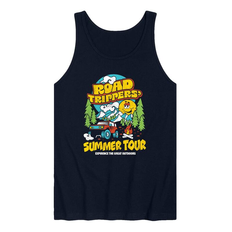 アニメキャラクター レディース トップス Tシャツ グラフィック Licensed Character Men's Road Trippers' Summer Tour Graphic Tank Top Navy ネイビー｜ReVida 店