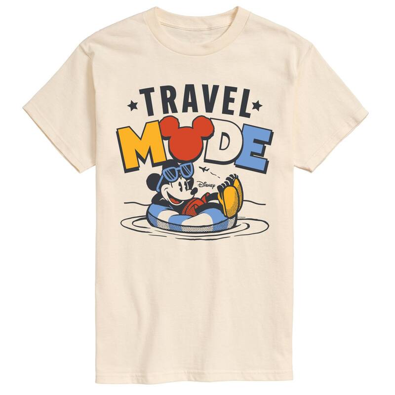 ディズニー レディース トップス Tシャツ トール グラフィック Big & Tall Disney's Mickey Mouse Travel Mode Graphic Tee Cream クリーム｜ReVida 店