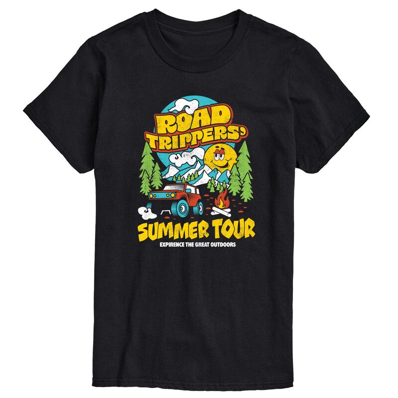 アニメキャラクター レディース トップス Tシャツ トール グラフィック Licensed Character Big & Tall Road Trippers' Summer Tour Graphic Tee Black ブラック｜ReVida 店