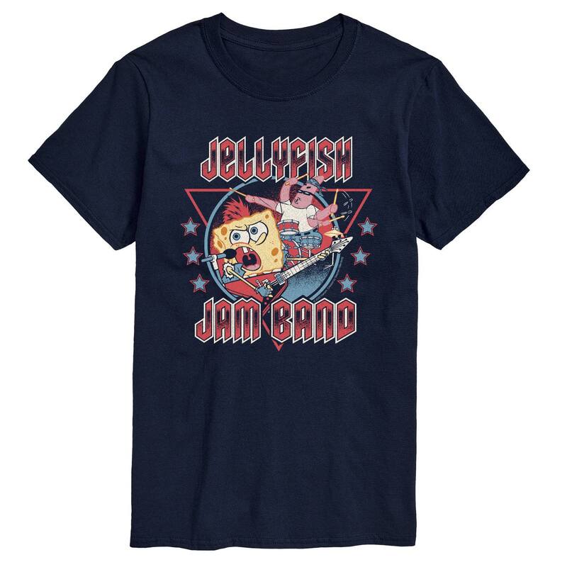 ニコロデオン レディース トップス Tシャツ パンツ トール グラフィック Nickelodeon Big & Tall SpongeBob SquarePants Jellyfish Jam Bandistressed Graphic Tee Navy ネイビー｜ReVida 店 7,336円