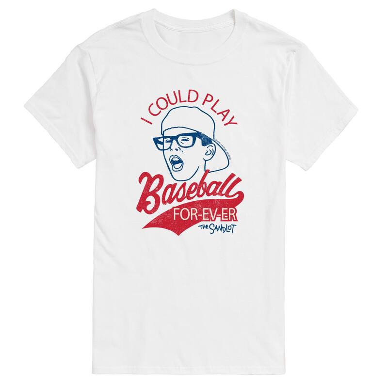 アニメキャラクター レディース トップス Tシャツ グラフィック Licensed Character Men's The Sandlot I Could Play Baseball For-ev-er Graphic Tee White ホワイト｜ReVida 店
