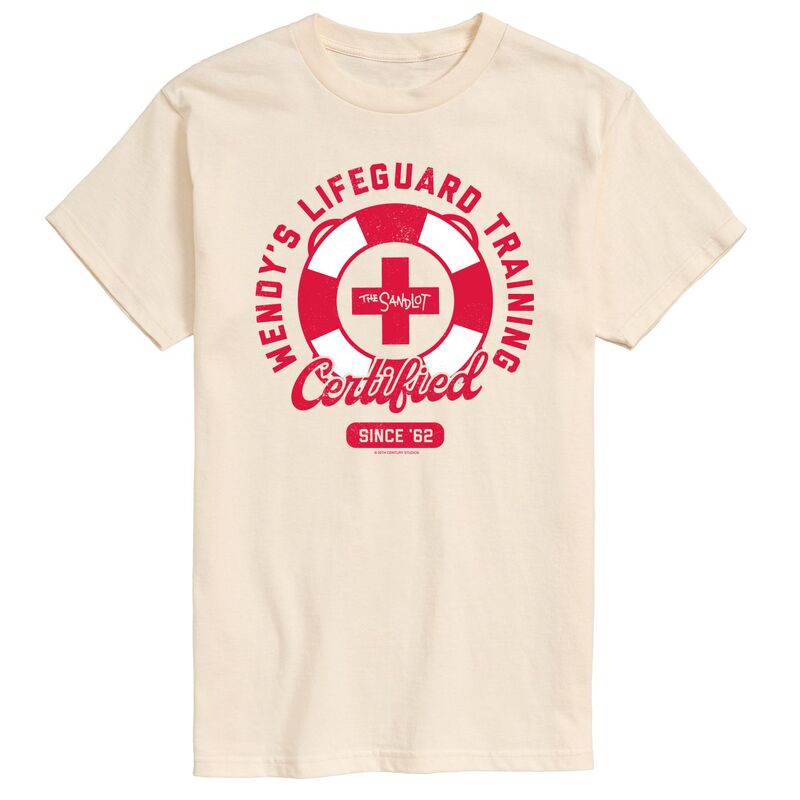 アニメキャラクター レディース トップス Tシャツ グラフィック Licensed Character Men's The Sandlot Wendy's Lifeguard Training Certified Since '62 Graphic Tee Cream クリーム|ReVida 店