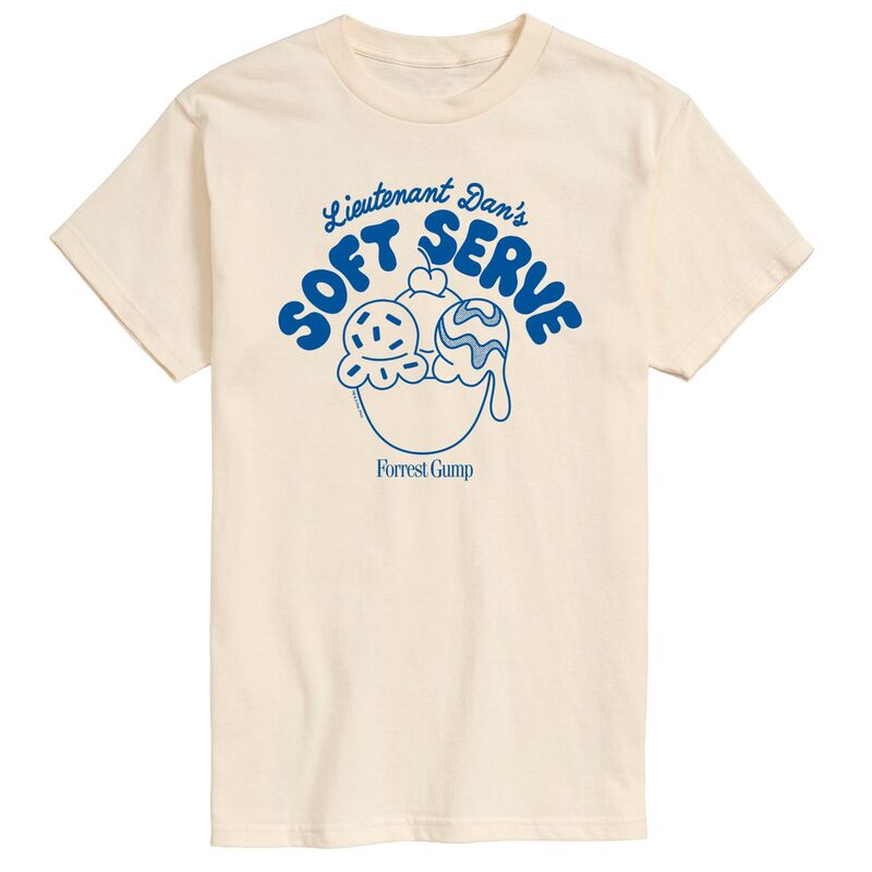 アニメキャラクター レディース トップス Tシャツ グラフィック Licensed Character Men's Forrest Gump Lieutenant Dan'soft Serve Graphic Tee Cream クリーム|ReVida 店
