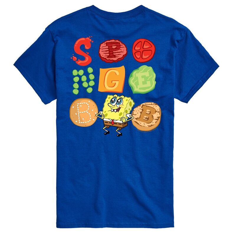 アニメキャラクター レディース トップス Tシャツ パンツ グラフィック Licensed Character Men'spongeBob SquarePants Krabby Patty Graphic Tee Royal Blue ブルー｜ReVida 店 7,336円