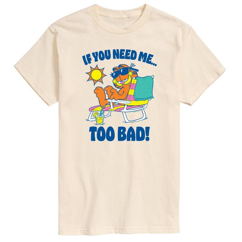アニメキャラクター レディース トップス Tシャツ グラフィック Licensed Character Men's Garfield "If You Need Me...Too Bad!" Graphic Tee Cream クリーム|ReVida 店