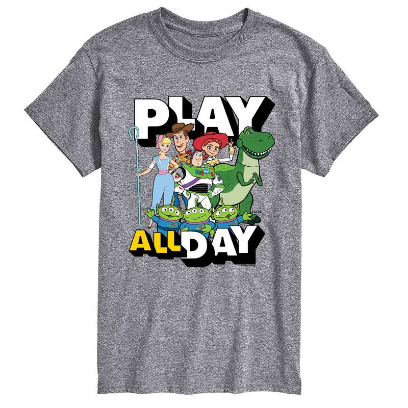 ディズニー ピクサー レディース トップス Tシャツ トール グラフィック Big & Tall Disney / Pixar's Toy Story Play All Day Graphic Tee Athletic Heather ヘザー|ReVida 店