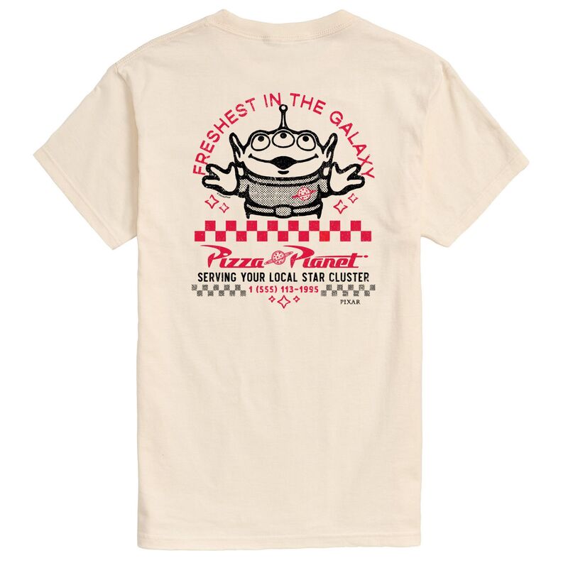 ディズニー ピクサー レディース トップス Tシャツ グラフィック Men's Disney / Pixar's Toy Story Pizza Planet Graphic Tee Cream クリーム｜ReVida 店