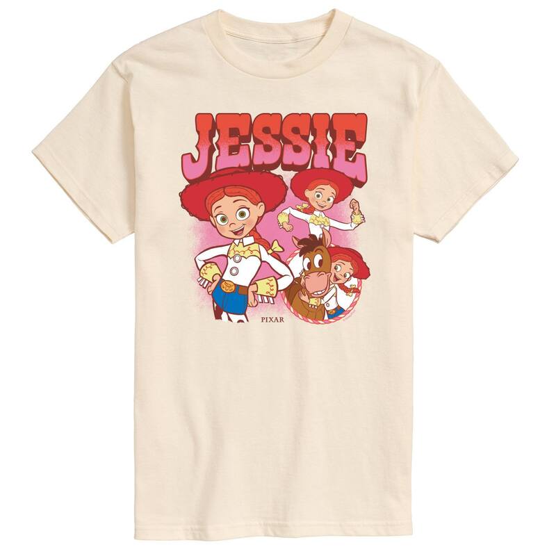 ディズニー ピクサー レディース トップス Tシャツ ブーツ グラフィック Men's Disney / Pixar's Toy Story Jessie Bootlegraphic Tee Cream クリーム|ReVida 店