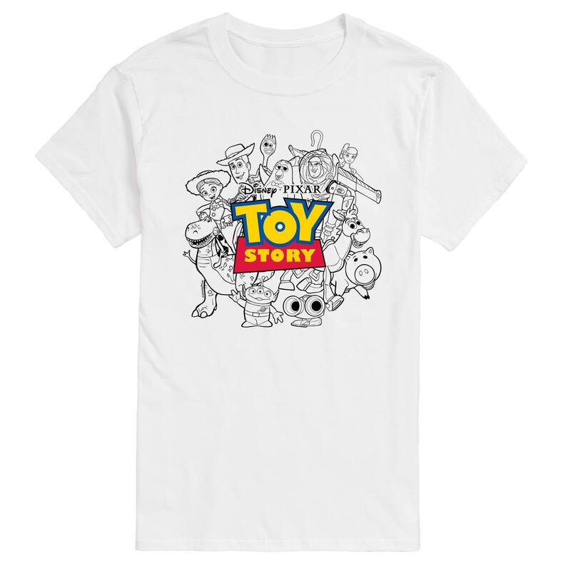 ディズニー ピクサー レディース トップス Tシャツ グラフィック Men's Disney / Pixar's Toy Story Group Collage Graphic Tee White ホワイト|ReVida 店